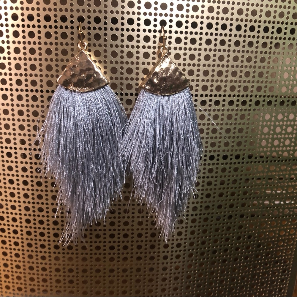 Elegant Gold and Silver Tassel Earrings